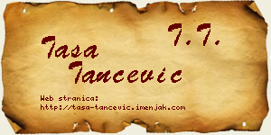 Tasa Tančević vizit kartica